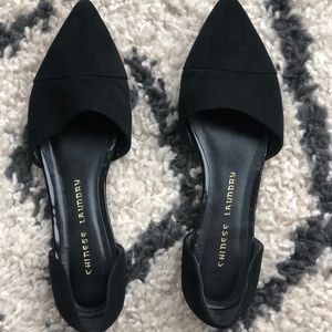 Black Suede D'Orsey Flats